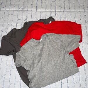 Men's Red, Gray, and Black Short Sleeve Tees